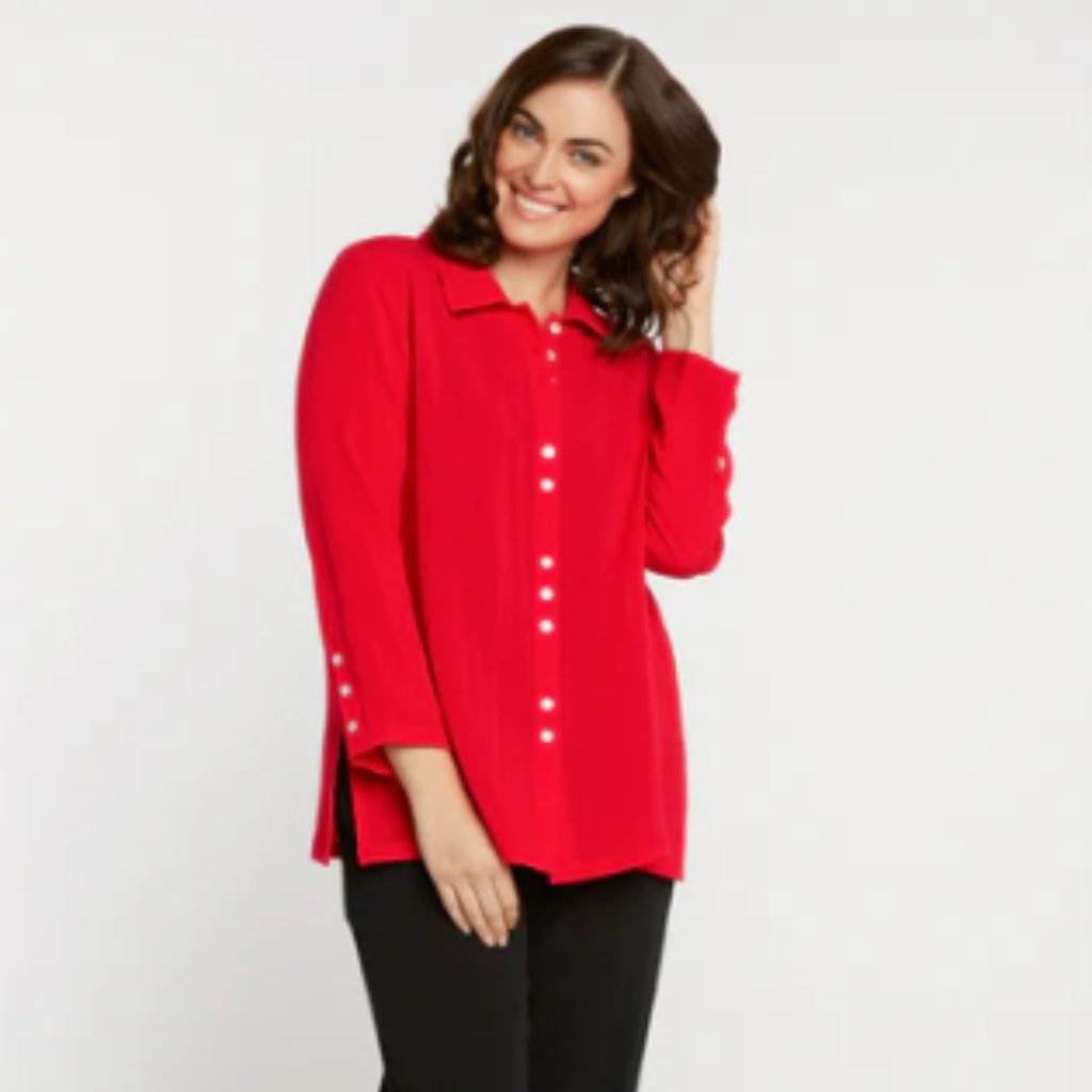 Fridaze - Linen Redefined Aa59 - Fun Buttons Linen Tunic Lagenlook Shirt Size Xl